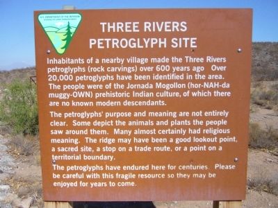Three Rivers Petroglyph Site Marker image. Click for full size.