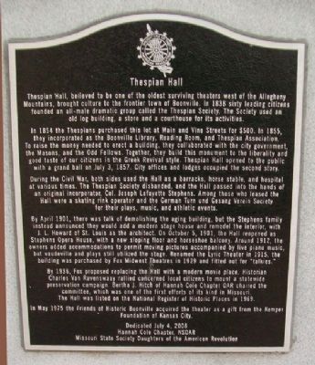 Thespian Hall Marker. Click for full size. Thespian Hall Marker image. Click for full size.