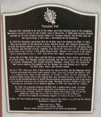 Thespian Hall Marker image. Click for full size.