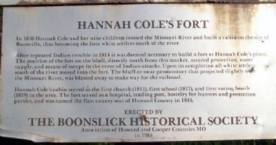 Hannah Cole's Fort Marker image. Click for full size.
