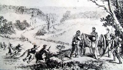 Illustration on Battle of Boonville Marker. Click for full size. Illustration on Battle of Boonville Marker image. Click for full size.
