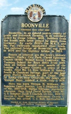 Boonville Marker (Side B) image. Click for full size.