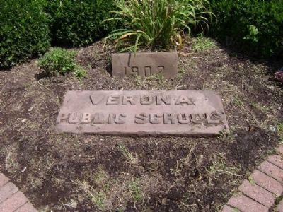 Verona Public School tablet and the 1902 cornerstone image. Click for full size.