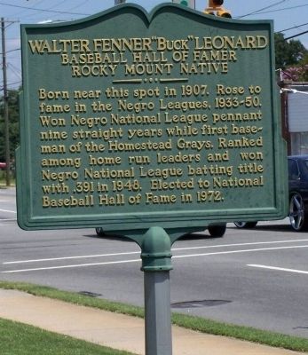 Walter Fenner "Buck" Leonard Marker image. Click for full size.