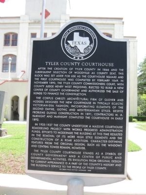 Tyler County Courthouse Marker image. Click for full size.