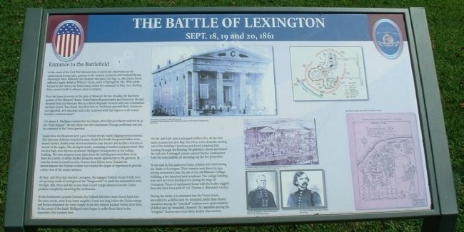 Entrance to the Battlefield - The Battle of Lexington image. Click for full size.