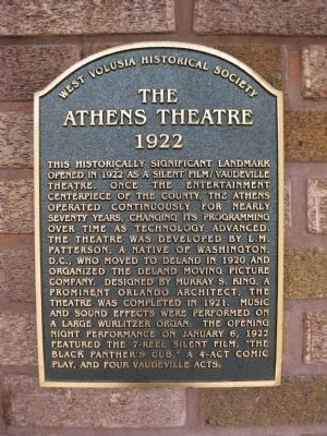 The Athens Theatre Marker image. Click for full size.
