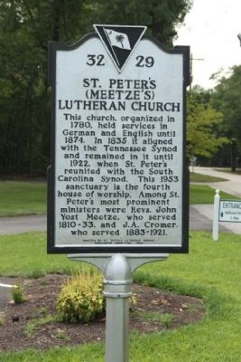 St. Peter's (Meetze's) Lutheran Church Marker image. Click for full size.