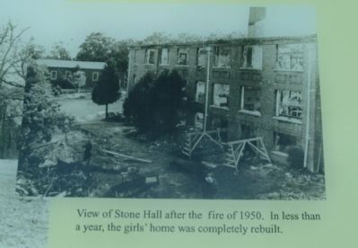 View of Stone Hall after the fire of 1950. image. Click for full size.