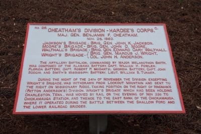 Cheatham's Division - Hardee's Corps. Marker image. Click for full size.