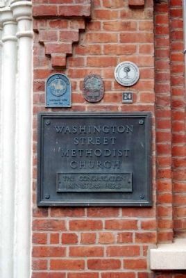 Washington Street Methodist Church Historical Plaques image. Click for full size.