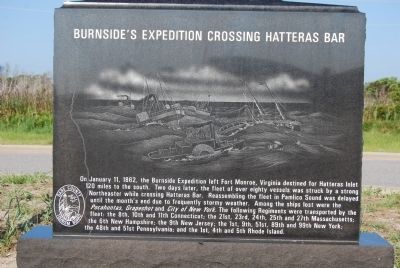 Burnside's Expedition Crossing Hatteras Bar Marker image. Click for full size.