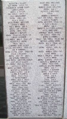 Erie Veterans Memorial Honor Roll. Click for full size. Erie Veterans Memorial Honor Roll image. Click for full size.