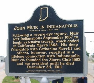 John Muir in Indianapolis Marker image. Click for full size.