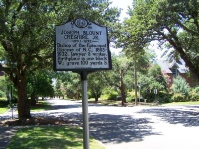 Joseph Blount Chesire, Jr. Marker, looking west, at St. David Street intersection image. Click for full size.
