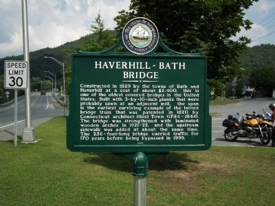 Haverhill-Bath Bridge Marker image. Click for full size.