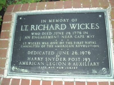 Lt. Richard Wickes Marker image. Click for full size.