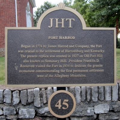 Fort Harrod Marker. Click for full size. Fort Harrod Marker image. Click for full size.