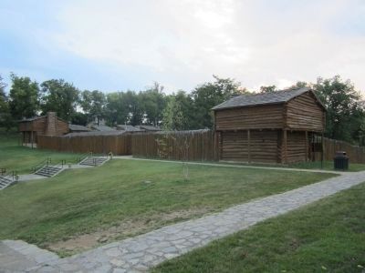 Fort Harrod Blockhouses. Click for full size. Fort Harrod Blockhouses image. Click for full size.