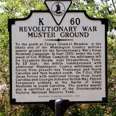 Revolutionary War Muster Ground Marker image. Click for full size.