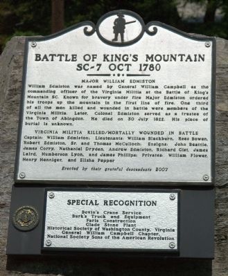 Battle of Kings Mountain Marker image. Click for full size.