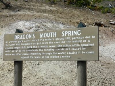 Dragon's Mouth Spring Marker. Click for full size. Dragon's Mouth Spring Marker image. Click for full size.