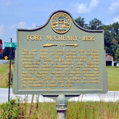 Fort McCreary – 1836 Marker image. Click for full size.