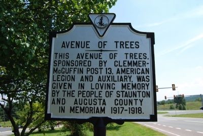 Avenue of Trees Marker. Click for full size. Avenue of Trees Marker image. Click for full size.