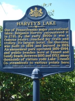 Harvey's Lake Marker image. Click for full size.