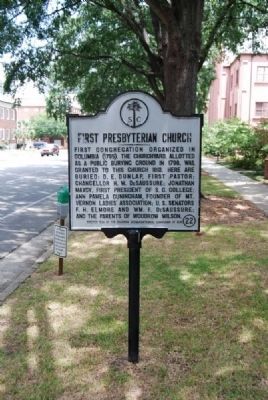 First Presbyterian Church Marker. Click for full size. First Presbyterian Church Marker image. Click for full size.