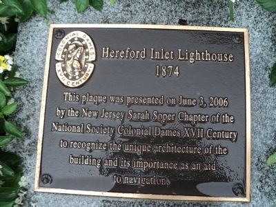 Hereford Inlet Lighthouse Marker. Click for full size. Hereford Inlet Lighthouse Marker image. Click for full size.