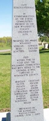 The Ethnic Communities of Wyandotte County Sesquicentennial Marker image. Click for full size.
