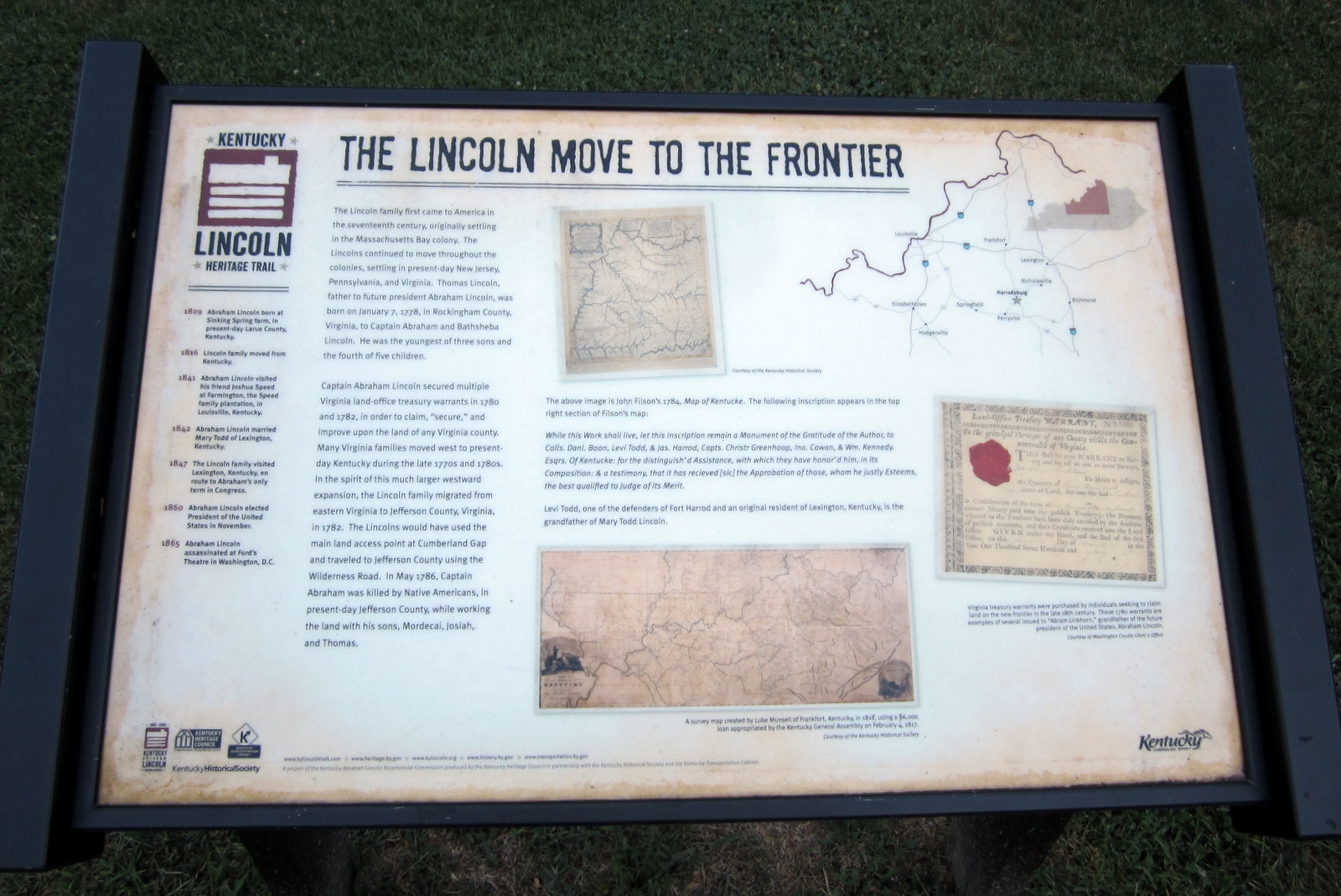 The Lincoln Move To The Frontier Marker