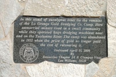 La Grange Gold Dredge Co. Camp Marker image. Click for full size.