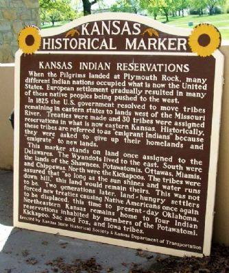 Kansas Indian Reservations Marker image. Click for full size.