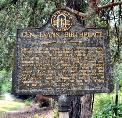 Gen. Evans Birthplace Marker image. Click for full size.