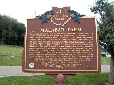 Louis Bromfield / Malabar Farm Marker image. Click for full size.