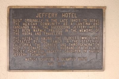 Jeffery Hotel Marker image. Click for full size.