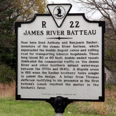 James River Batteau Marker image. Click for full size.