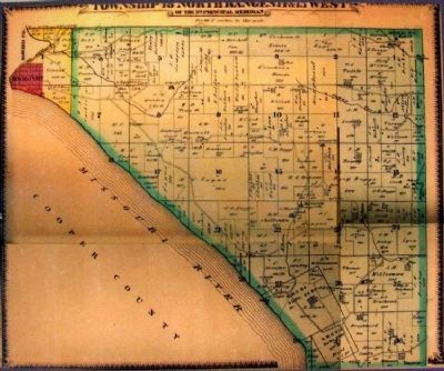 1875 Map on History of Rocheport Marker image. Click for full size.