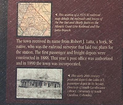 Section of Latta Branch, 1915 and Postcard depicts 20th Century Latta ACL Passenger depot image. Click for full size.