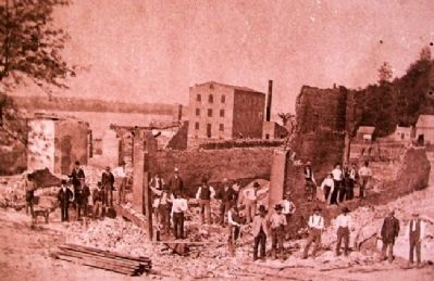 Fire Aftermath Photo on History of Rocheport Marker image. Click for full size.