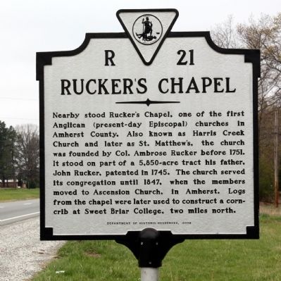 Ruckers Chapel Marker image. Click for full size.