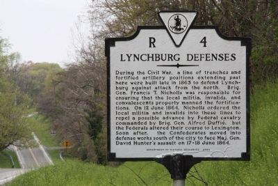Lynchburg Defenses Marker image. Click for full size.
