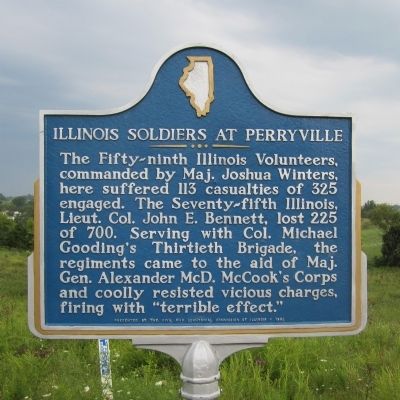 Illinois Soldiers At Perryville Marker image. Click for full size.