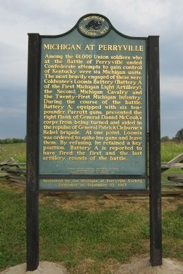 Michigan at Perryville Marker (side 1) image. Click for full size.