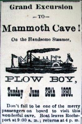 <i>Plow Boy</i> Ad on Steamboating Marker image. Click for full size.