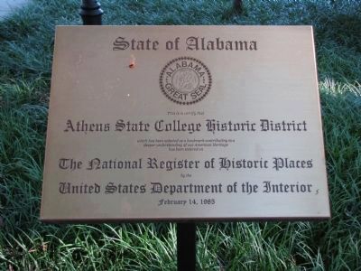 Athens State College Historic District NRHP Marker image. Click for full size.