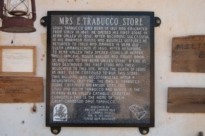 Mrs. E. Trabucco Store Marker image. Click for full size.