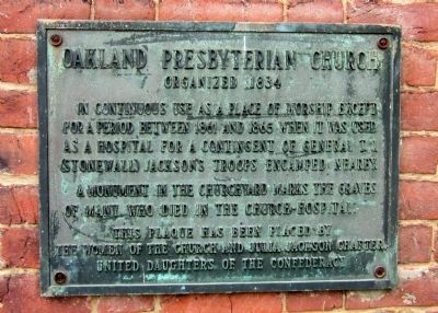 Oakland Presbyterian Church UDC Marker image. Click for full size.